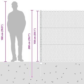 Postes de Cerca vidaXL 22 pcs Canal U Cinza 150 cm Aço