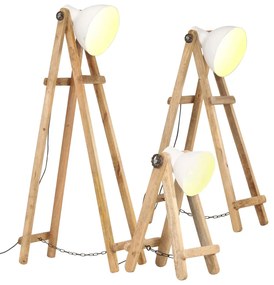 Candeeiros de chão 3 pcs E27 mangueira maciça branco