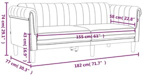 2 pcs conjunto de sofás veludo cinzento-claro