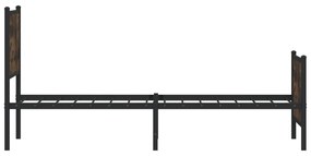 Estrutura de cama sem colchão 90x190 cm metal carvalho fumado