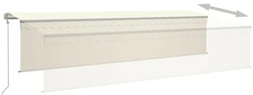 Toldo automático c/ estore/LED/sensor de vento 6x3 m cor creme