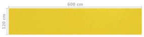 Tela de varanda 120x600 cm PEAD amarelo