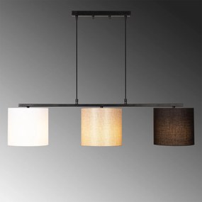 Candeeiro de Teto Valiz – Preto, Creme, Branco – 110 x 20 cm