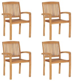 5 pcs conjunto de jantar para jardim madeira de teca maciça