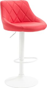 Banco de bar Lazio em couro sintético vermelho