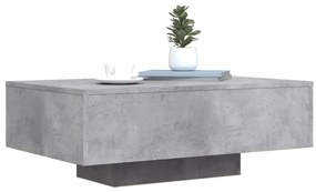 Mesa de centro com luzes LED 85x55x31 cm cinzento cimento