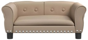 Cama para cães 70x45x30 cm couro artificial cappuccino