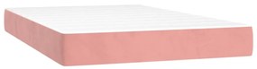 Cama boxspring com colchão 120x200 cm veludo rosa