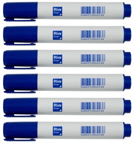 Marcador para Quadros Brancos RIVA Azul – Pack 6 Unidades