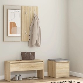 3082047 vidaXL Conjunto de móveis de corredor derivados de madeira sonoma