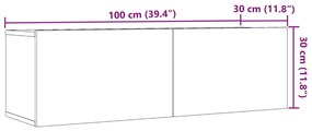 Móveis de parede para TV 2 pcs 100x30x30 cm carvalho artisiano