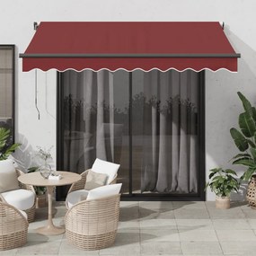 Toldo retrátil automático com luzes LED 300x250 cm bordô