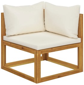 5 pcs conj. lounge jardim c/ almofadões madeira acácia maciça