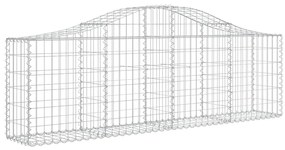Cestos gabião arqueados 3 pcs 200x30x60/80 cm ferro galvanizado