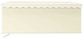 Toldo retrátil manual com estore/LED 3x2,5 m cor creme