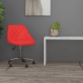 vidaXL Cadeira de escritório giratória couro artificial vermelho