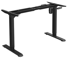 Estrutura de mesa elétrica c/ ajuste altura, comprimento ajustável, aço, preto
