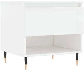 Mesas de centro 2pcs 50x46x50cm deriv. madeira branco brilhante