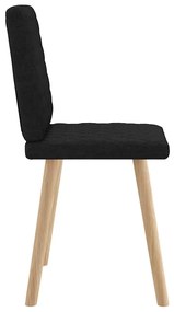 Cadeiras de jantar 2 pcs tecido preto