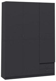 vidaXL Roupeiro 3 portas 120x50x180 cm contraplacado cinzento