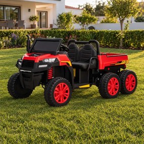 Carro elétrico para crianças RIDER 24V com tração nas quatro rodas (4X 200W), 2 Lugares bateria de lítio, rodas EVA, assento duplo em couro sintético