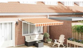 vidaXL Toldo Retrátil Automático Amarelo e Laranja 300x250 cm