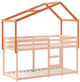 Telhado cama infantil 203x80,5x142 cm pinho maciço castanho-mel
