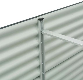 Canteiro elevado de jardim aço galvanizado 320x80x81cm cinzento