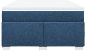 Cama com molas/colchão 140x200 cm tecido azul