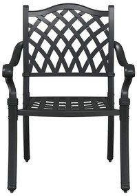 Cadeiras Externas vidaXL Preto Alumínio 56 x 55 x 92.5 cm Resistente
