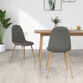 vidaXL Cadeiras de jantar 2 pcs tecido cinzento-escuro