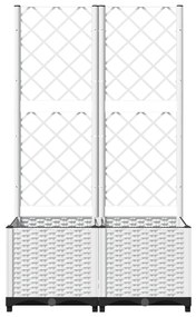 Vaso/floreira jardim c/ treliça 80x40x136 cm PP branco