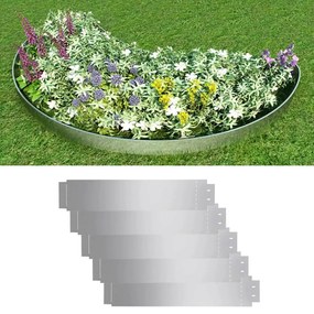vidaXL Vedação para relvado 5 pcs aço galvanizado 100x19 cm