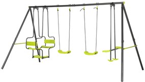 Conjunto de Baloiços Infantil com 2 Baloiços Baloiço Duplo e Estrutura