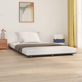 824610 vidaXL Estrutura de cama 135x190 cm madeira de pinho maciça cinza