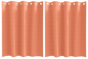 Cortinas com cortinas 2 pcs Terracota 140 x 140 cm Poliéster