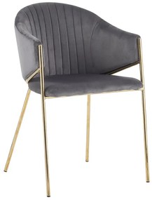 Cadeira Elegan Veludo - Cinza