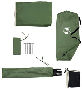 Corta-vento de campismo 344x120 cm impermeável verde