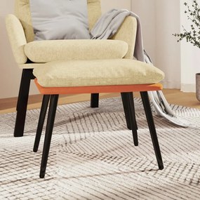 vidaXL Apoio de pés45x29,5x35cm tecido/couro artificial creme/laranja