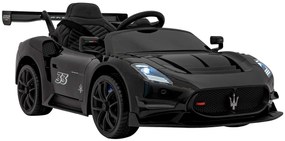 Carro elétrico para Crianças 12V 4 Motores Maserati MC20 GT2, Rodas de EVA, Assento de couro Preto