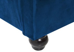 Cama de casal em veludo azul marinho 180 x 200 cm AVALLON Beliani