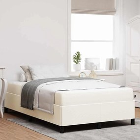 vidaXL Estrutura da Cama Creme 120 x 200 cm Tecido de veludo côtelé