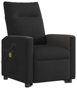 Poltrona elétrica elevatória massagens tecido preto