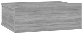 Mesa cabeceira suspensa 40x30x15 cm madeira proc. sonoma cinza