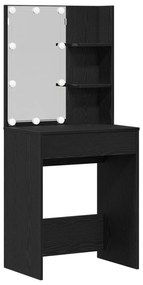 Mesa de Maquilhagem LED vidaXL em Carvalho Preto, 60x40x140 cm, Feita