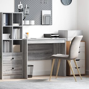 vidaXL Secretária Cinza Cinza sonoma Madeira laminada 90 x 50 x 76 cm
