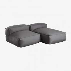 Sofá chaise longue modular de 2 peças Dojans Cinza Granito - Sklum
