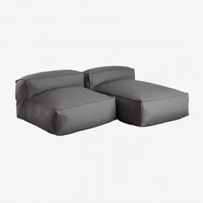 Sofá Modular Chaise Longue De 2 Peças Dojans Cinza Granito - Sklum