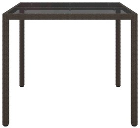 Mesa de Jantar de Jardim Castanho 90x90x75 cm Vime de PE