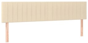 Cama box spring c/ colchão e LED 180x200 cm tecido cor creme